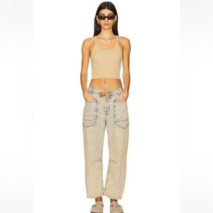 SALE Free People Moxie Low Slung Pull On Barrel Wide Leg Jeans Size 29 NWT